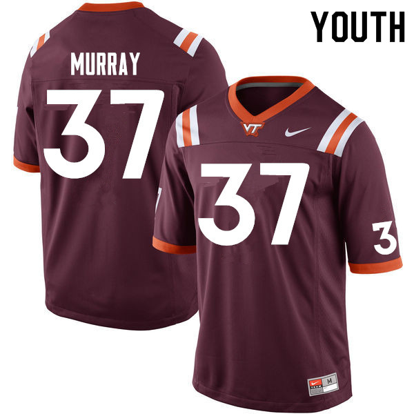 Youth #37 Brion Murray Virginia Tech Hokies College Football Jerseys Sale-Maroon